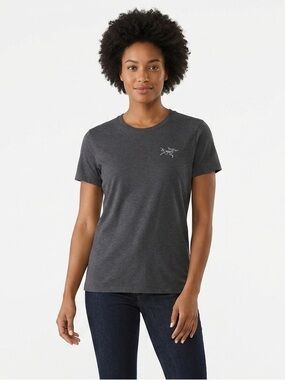 Arc'teryx Women's Graphic T-Shirt Charcoal Dark Gray Bird Logo Tee Size L